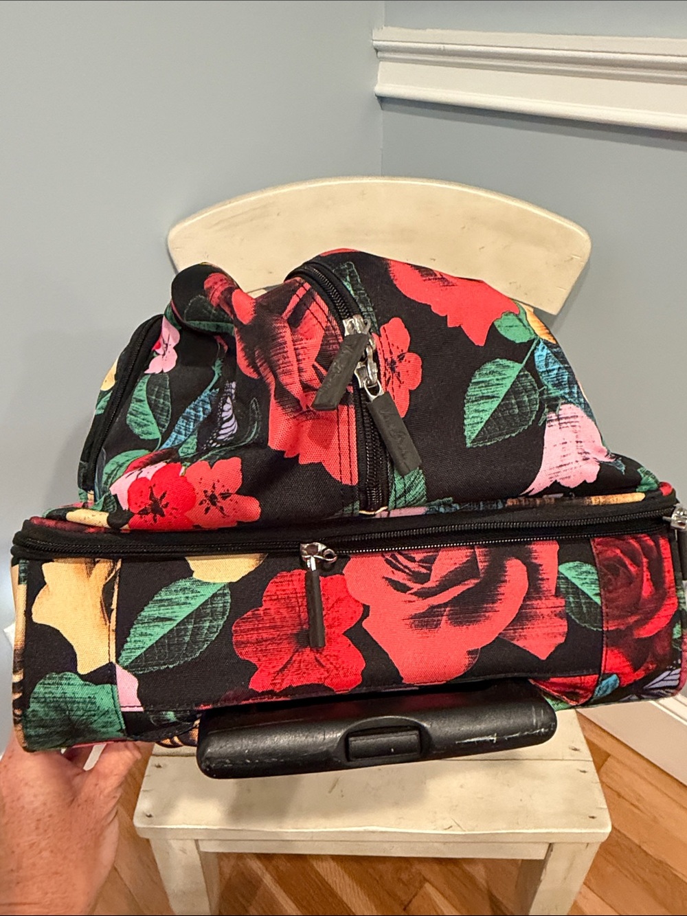 Vera Bradley “Havana Rose” Floral Rolling Travel Duffel Bag - Picture 3 of 9